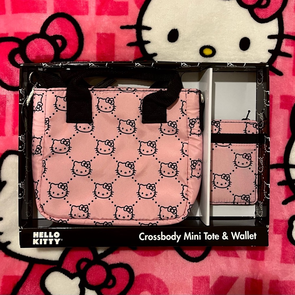 Hello Kitty Crossbody Mini Tote and Wallet